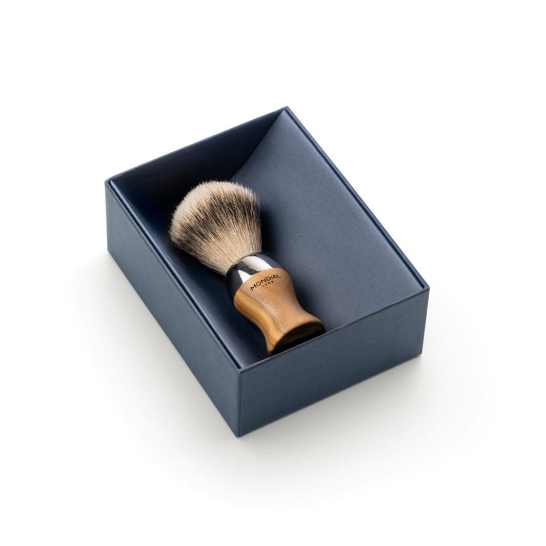 Heritage Olive Wood Brush with EcoSilvertip Synthetic.