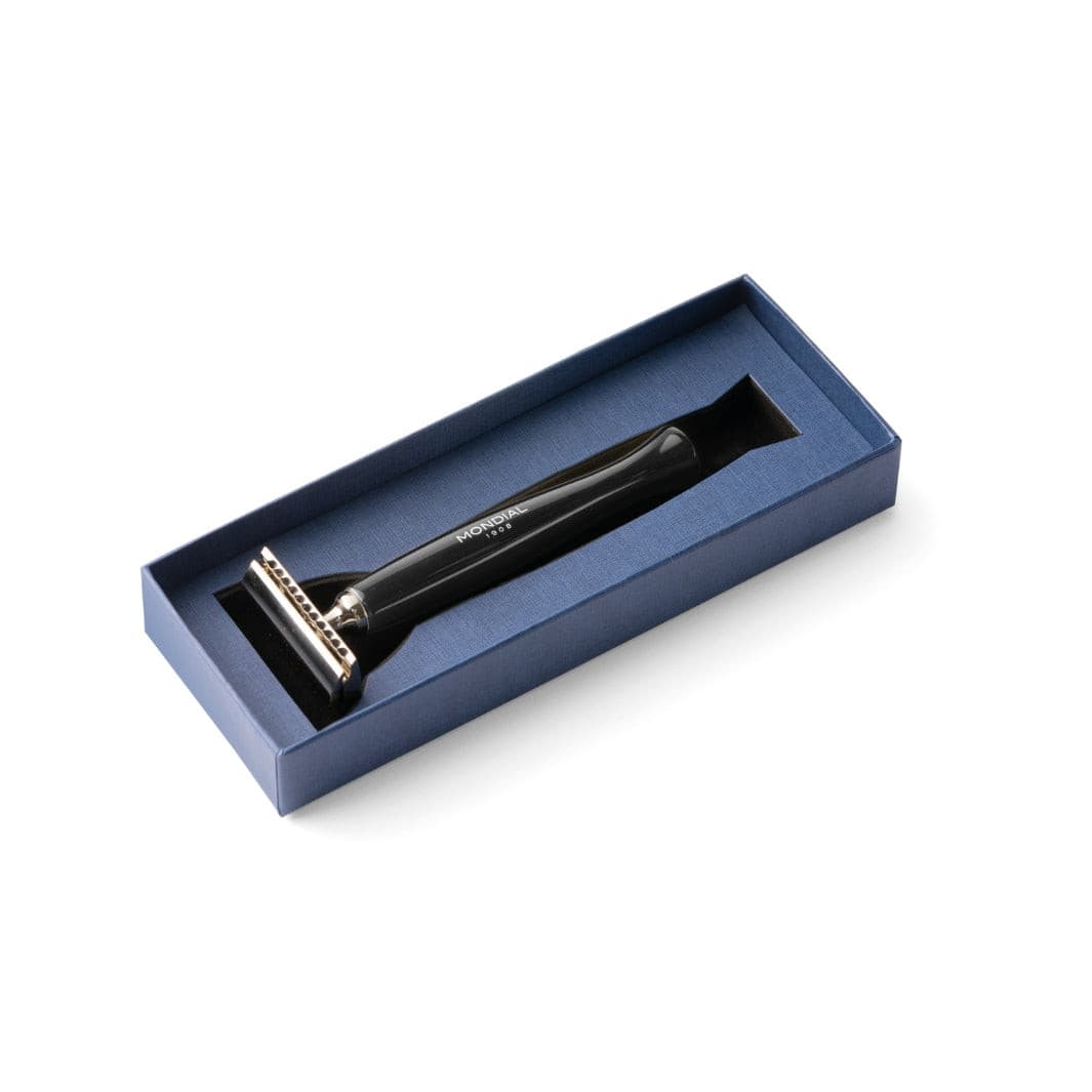 Gibson Safety Razor with Handle in Black Resin.