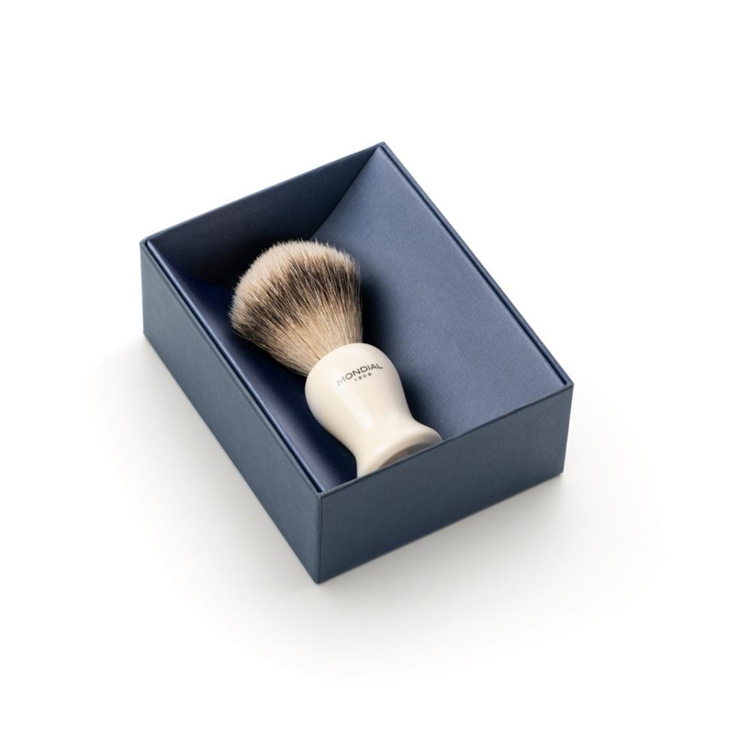 Balyis Ivory Resin Brush with High Mountain Badger.