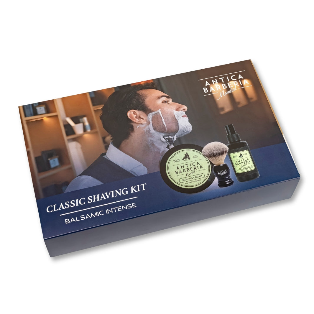 Balsamic Classic Shaving Gift Box: Brush + Aftershave Balm + Shaving Cream
