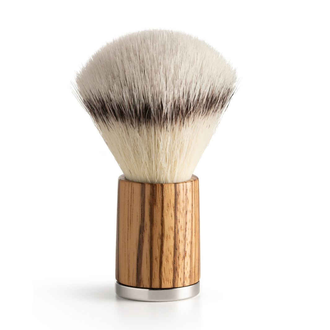 Mythos Zebrano Wood Shaving Set with EcoSilvertip Brush and Stand