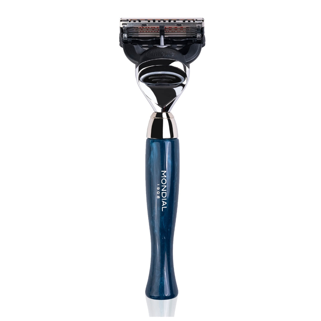 Heritage Cartridge Razor Handle in Axolute Blue Resin