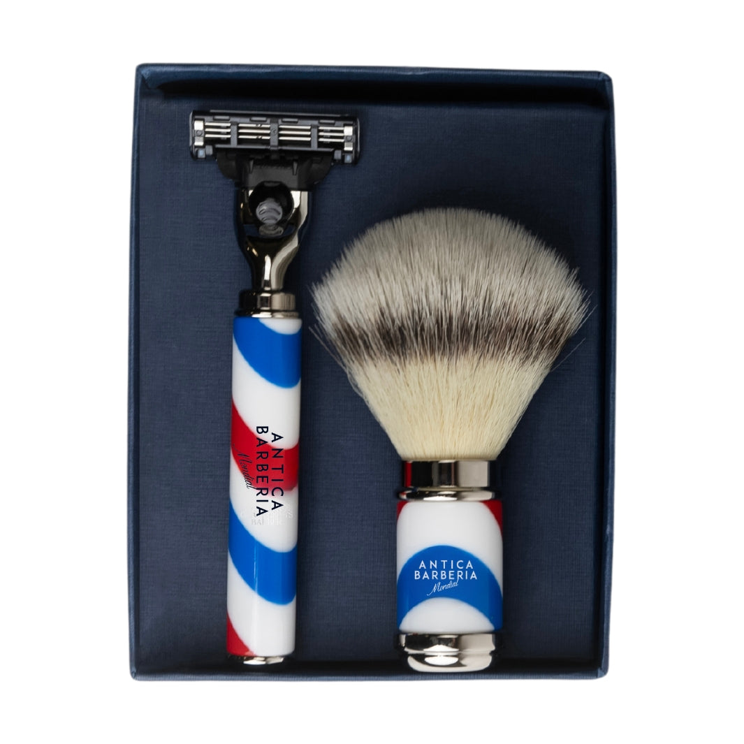 <tc>Set Pennello e Rasoio Collezione "Barbiere"</tc>