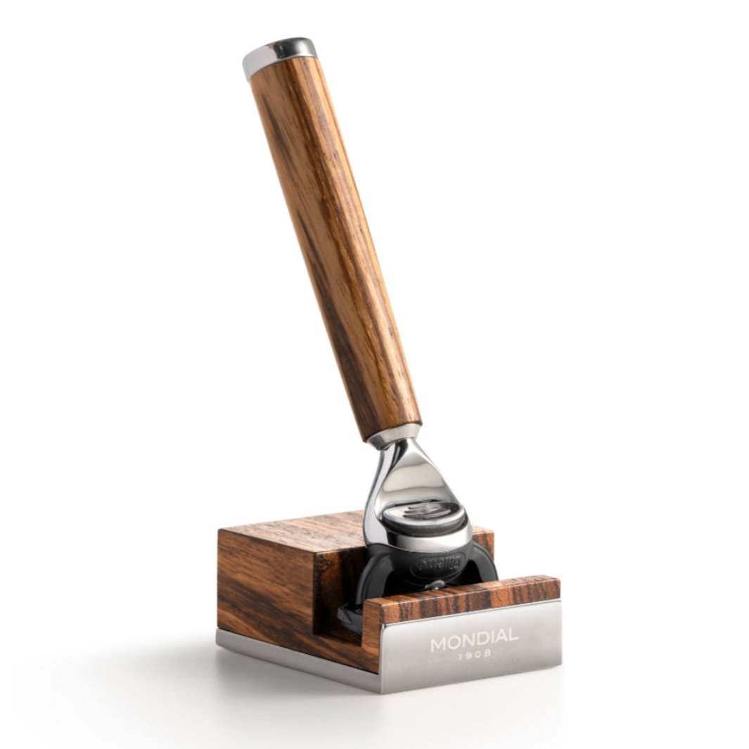 Mythos Cartridge Razor Handle in Zebrano Wood