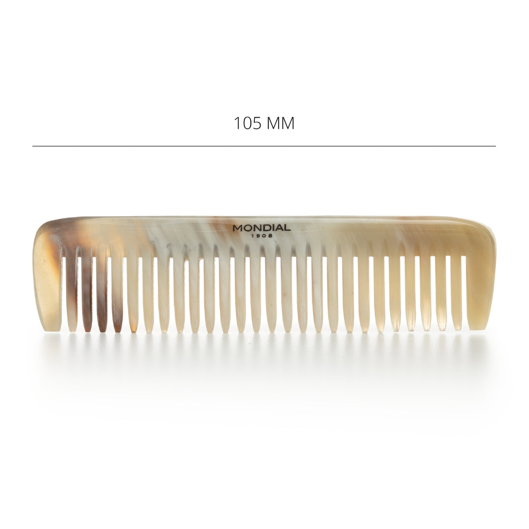 Medium Tooth Natural Horn Hair Comb: 105mm.