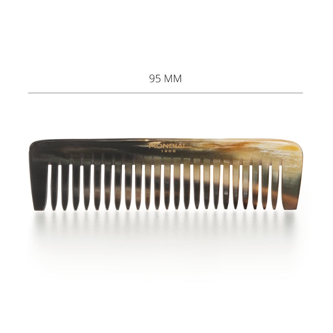 Large Tooth Natural Horn Hair Comb: 95mm.