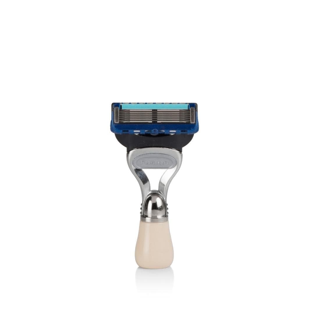 Ivory Resin Travel Size Razor Handle for Fusion.