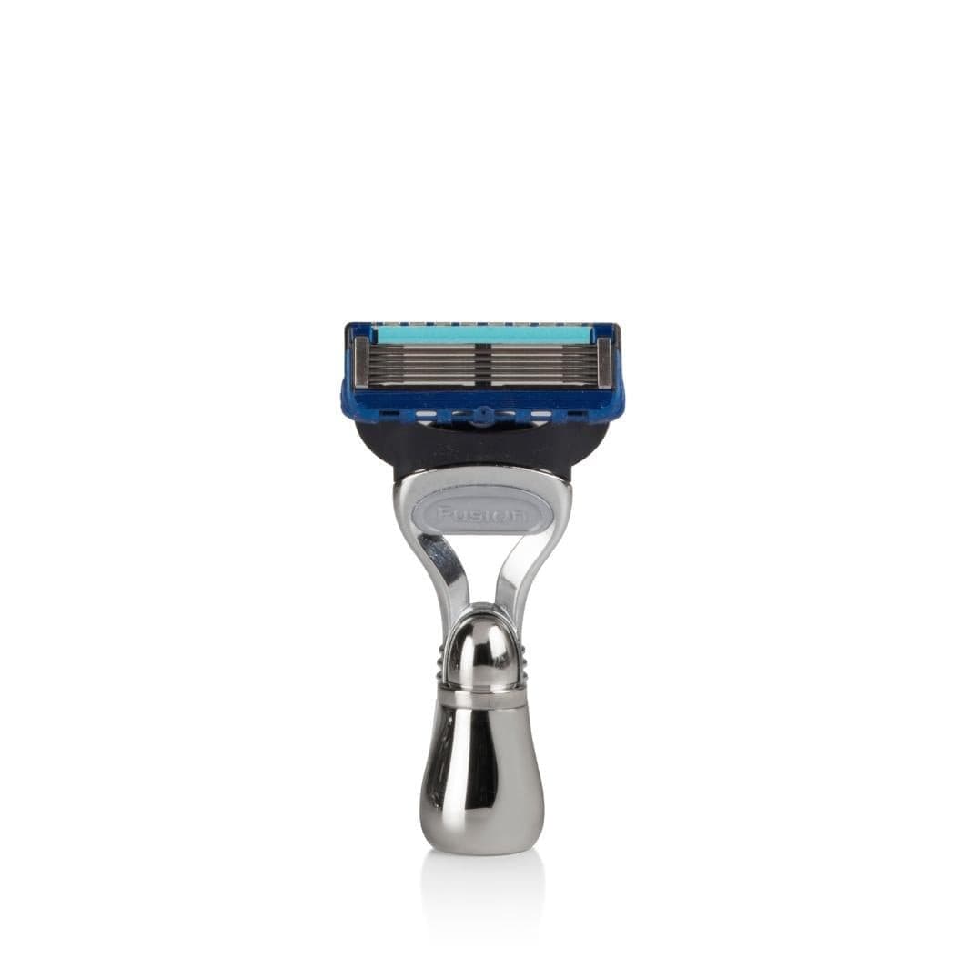 Chrome Metal Plated Travel Size Razor Handle for Fusion.