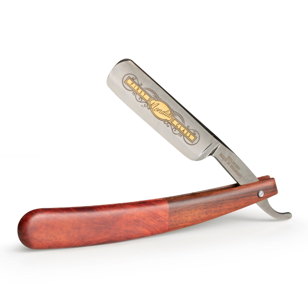 Heritage Straight Edge Razor with Radica (Briar Root) Wood Scales