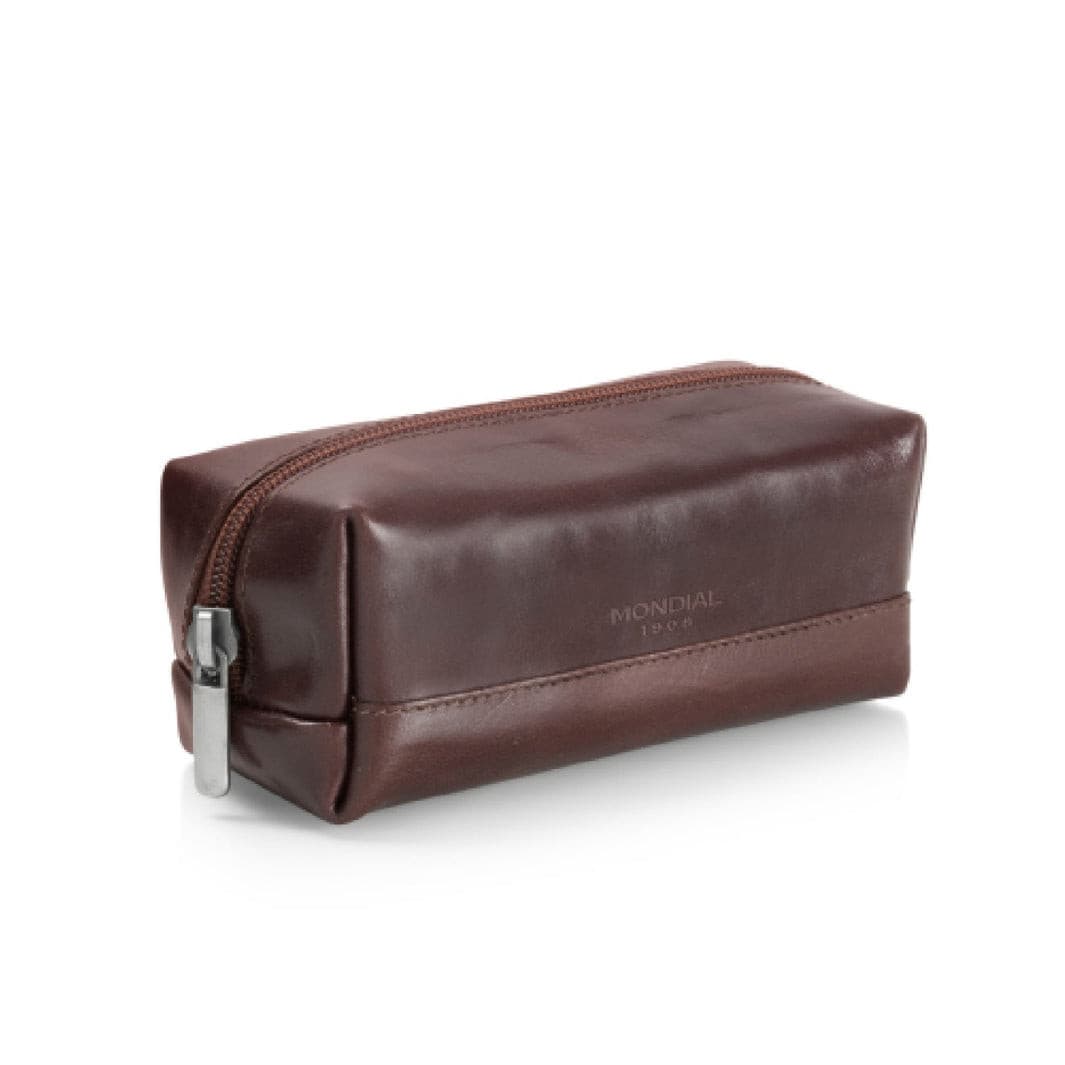 Small Shaving & Toiletry Kit Bag in Tuscan Leather.